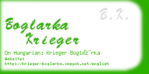 boglarka krieger business card